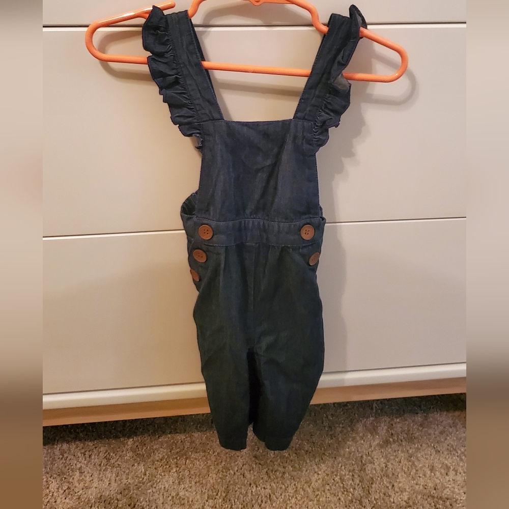 Blue ruffled Dungarees Beebay brand 0-3m